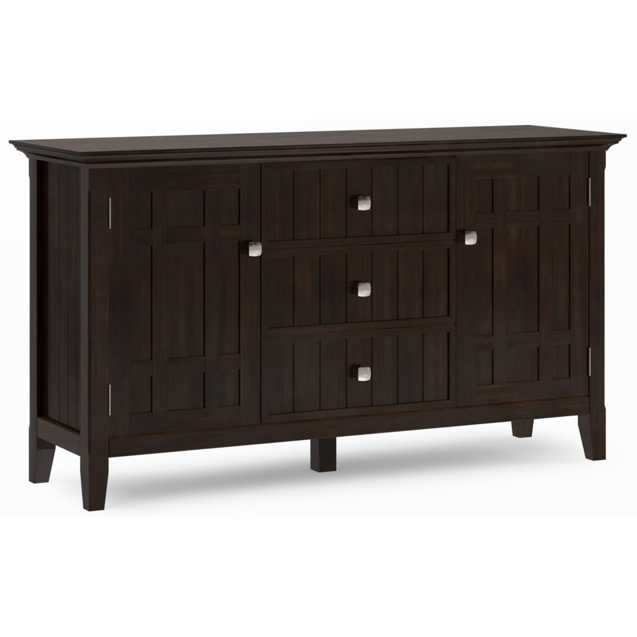 Bedford Sideboard Buffet Solid Wood Storage 3 Drawers 2 Cabinets Adjustable Shelves